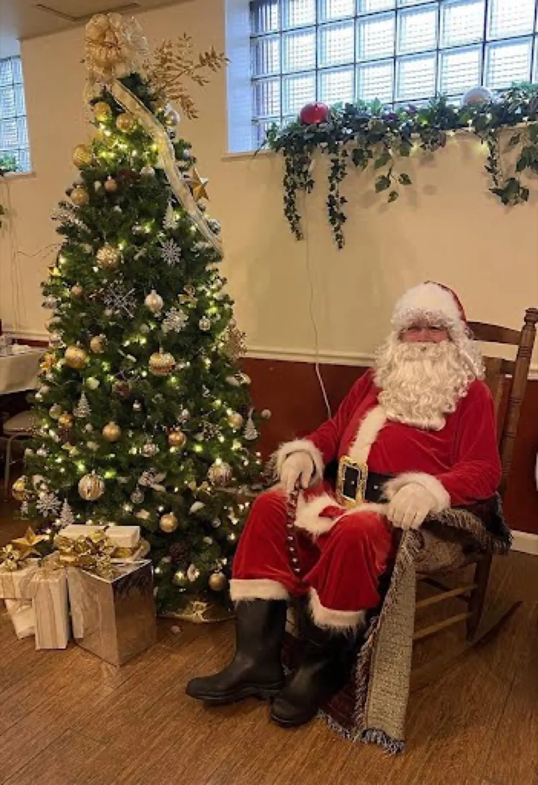 Santa party character in Chicago